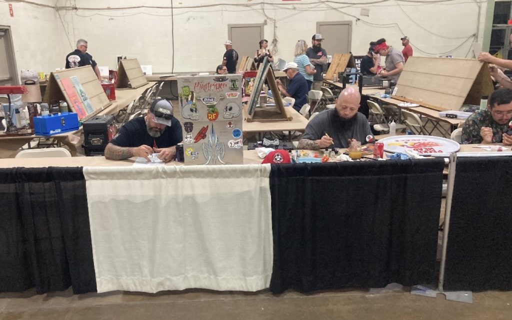 Pinstriping booth at a live event